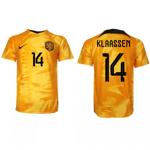 Nizozemska Davy Klaassen #14 Domaci Dres SP 2022 Kratak Rukav
